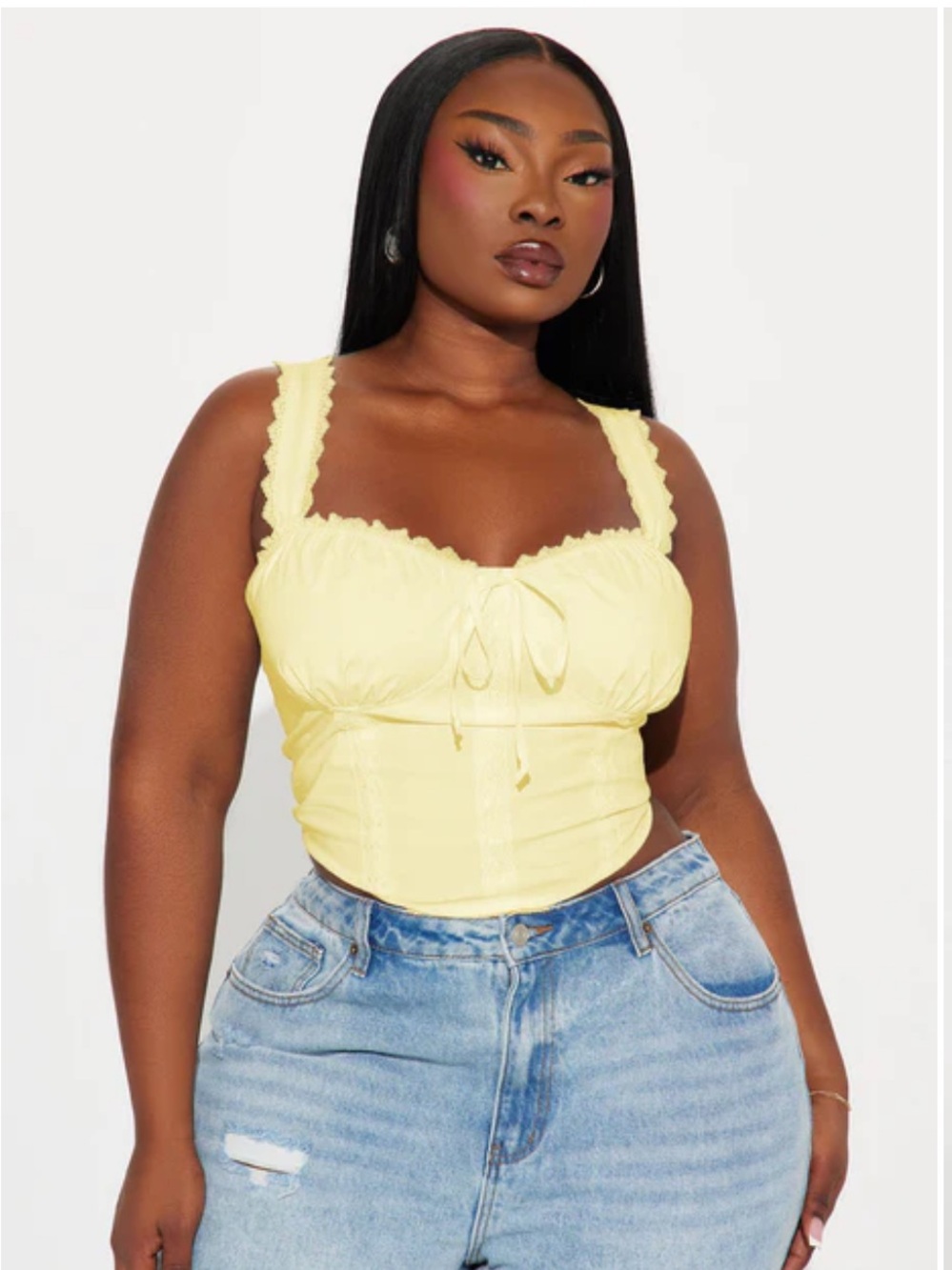 Cottage Core Corset Top - Yellow